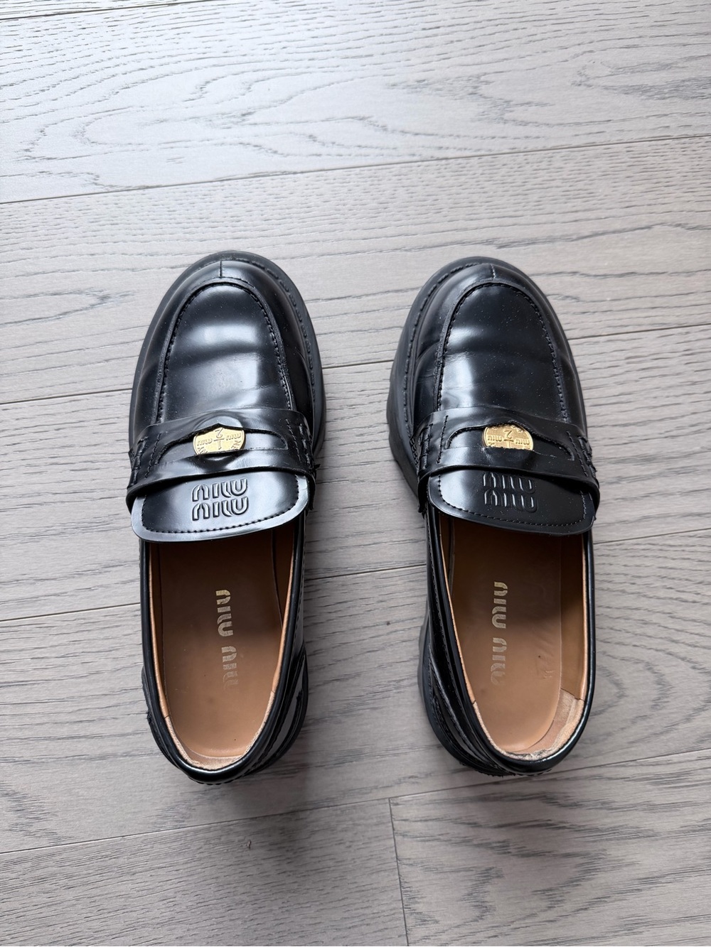 Black leather penny loafers size 40/US 8.5